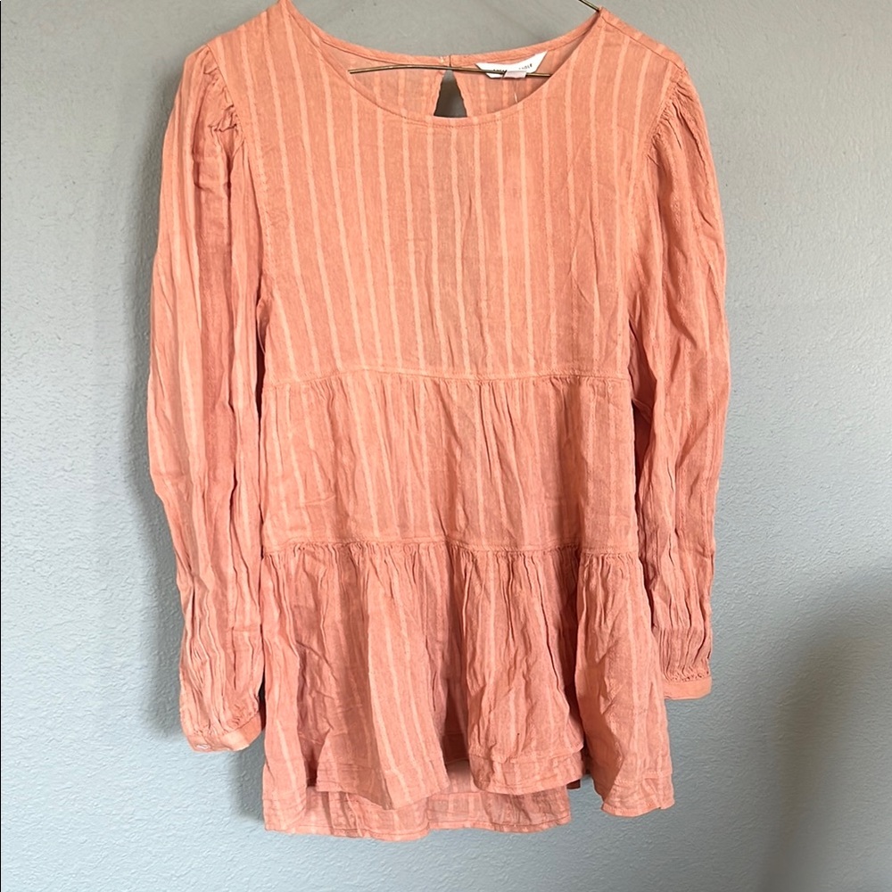 Peach Striped Women's Top